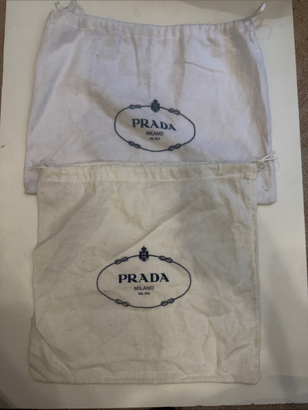 Prada dust bags